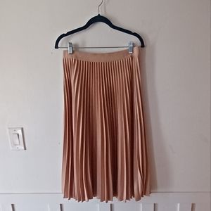 NWOT H&M Blush Pink Pleated Skirt Midt sz 12